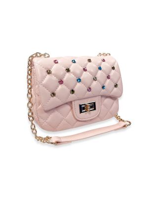 Colorful Gems Quilted Purse Pink