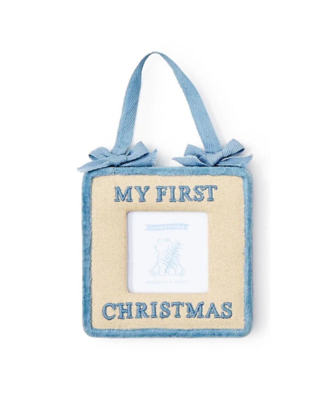 Baby&#39;s 1st Christmas Keepsake Photo Frame Ornament, Blue