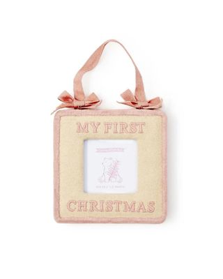 Baby&#39;s 1st Christmas Keepsake Photo Frame Ornament, Pink