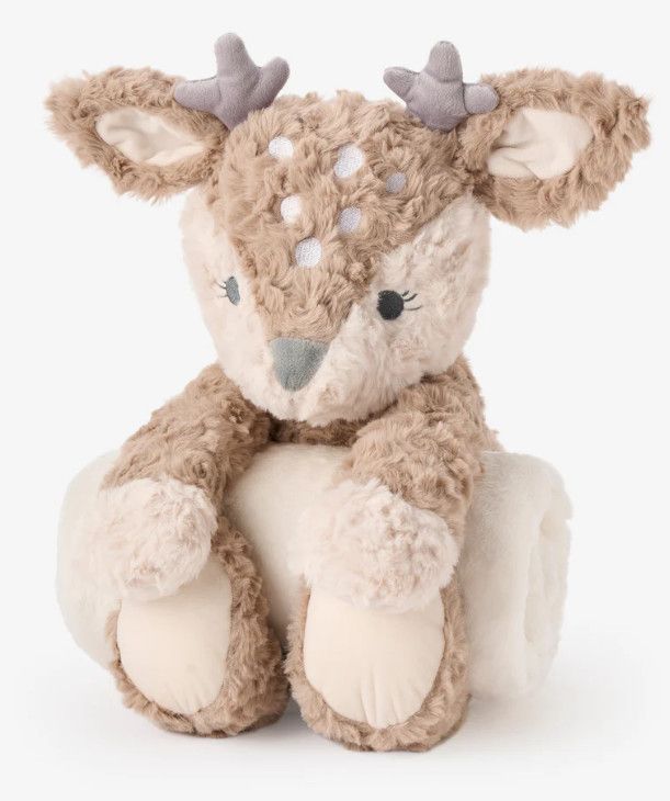 Fawn Bedtime Huggie Plush Toy with Blanket