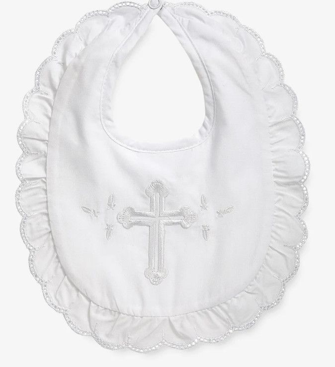 White Christening Bib Girl