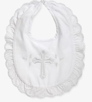 White Christening Bib Girl