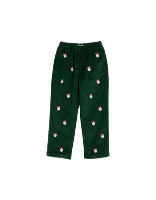 Critter Corduroy Sheffield Pants, Green Santa