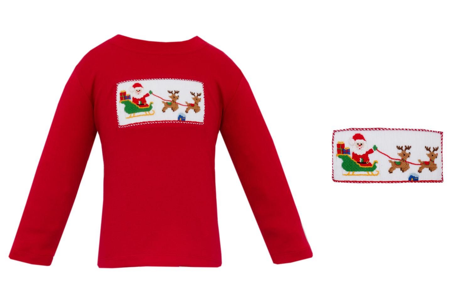 Santa&#39;s Sleigh, Red Knit Tshirt