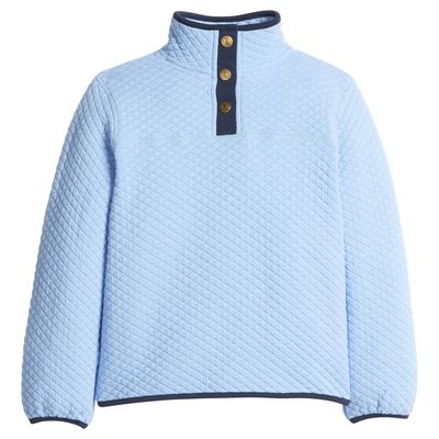 Classic Quilted Pullover, Light Blue