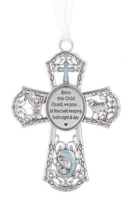 Cross Ornament, Blue