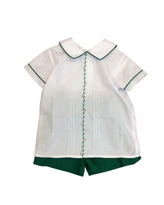 Drew Short Set, Green Accents