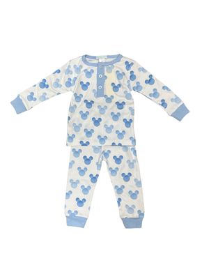 Blue Mickey Pima Long Sleeve Pant Set