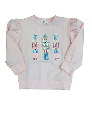 Lily Nutcracker Pink LS Puff Sleeve Shirt