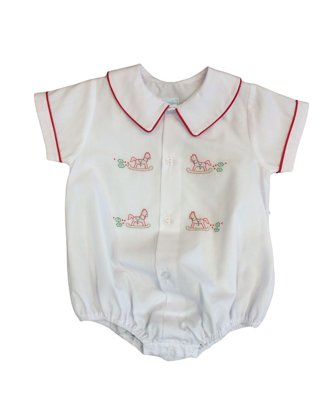 White w Red Bubble, Christmas Horse