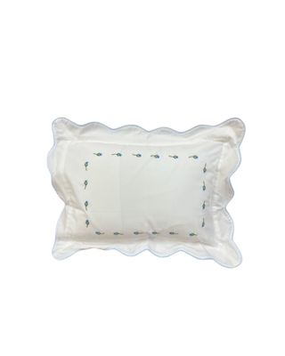 Blue Rosebud Pillow 12x16