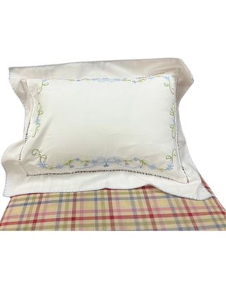 Blue Bow Spring Garden Pillow With Insert 12x16