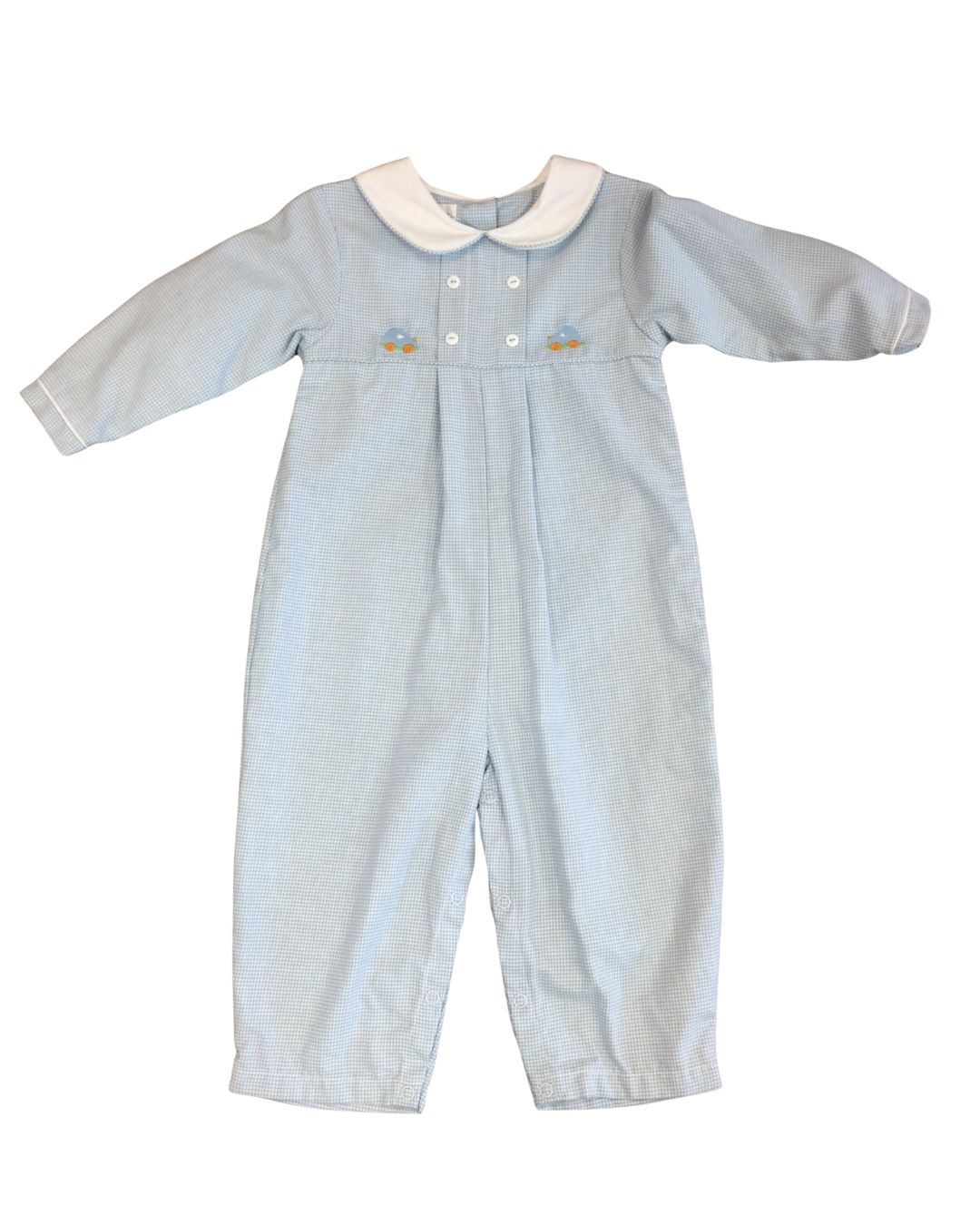 LS Blue Gingham Romper, Car
