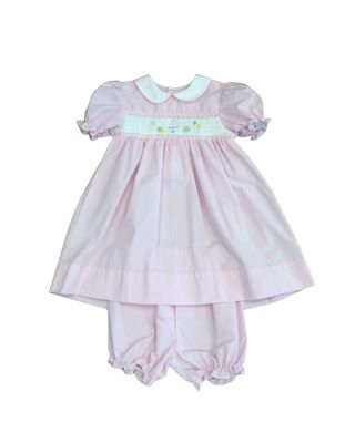 Pink Smocked Bishop Birthday Dress