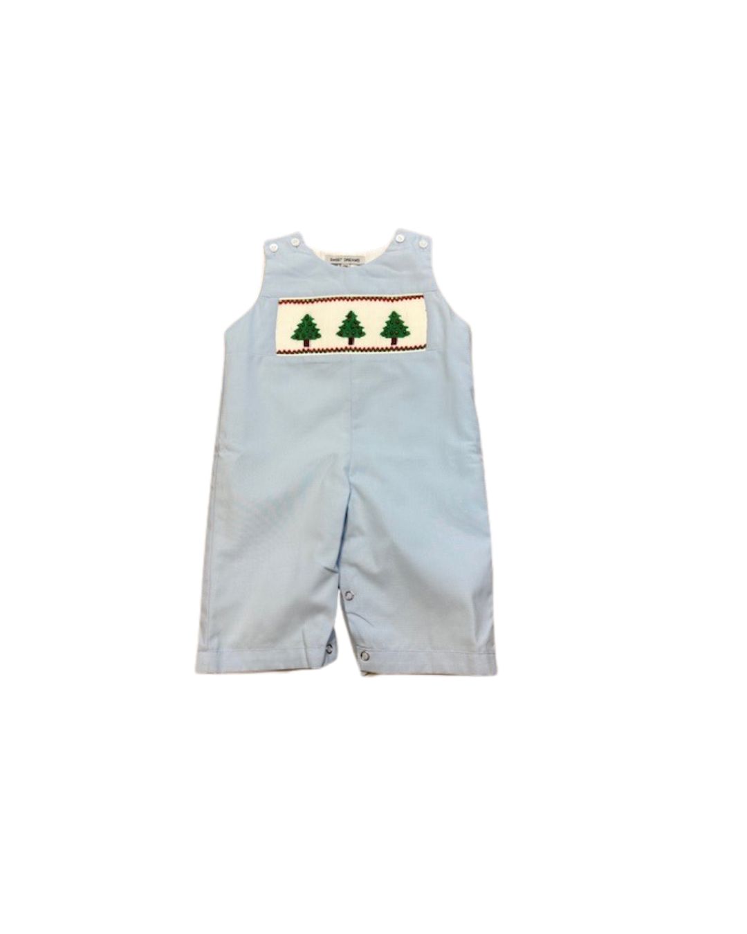 Christmas Tree Smocked Blue Longall