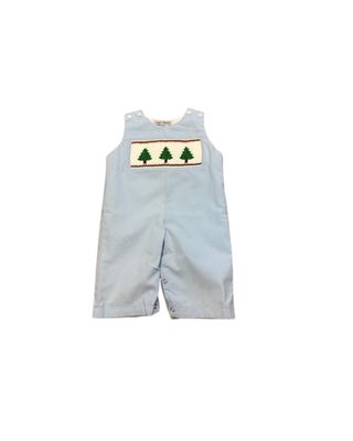 Christmas Tree Smocked Blue Longall