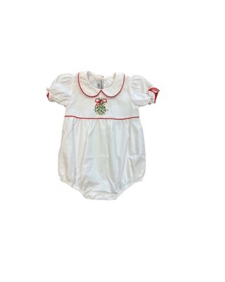 Mistletoe Embroidered White Bubble