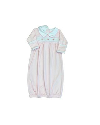 Mia and Luca&#39;s Smocked Collared Gathered Gown, Pink