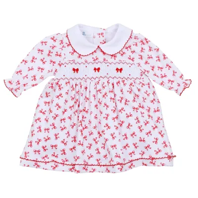 Scarlett Bows Smocked Collared Dress