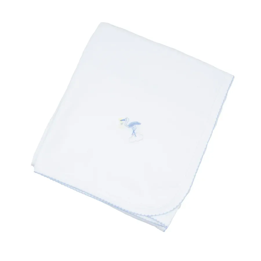 Just Delivered Blanket, Blue Trim