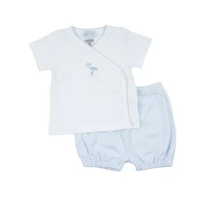 Just Delivered Diaper Set, Blue Trim