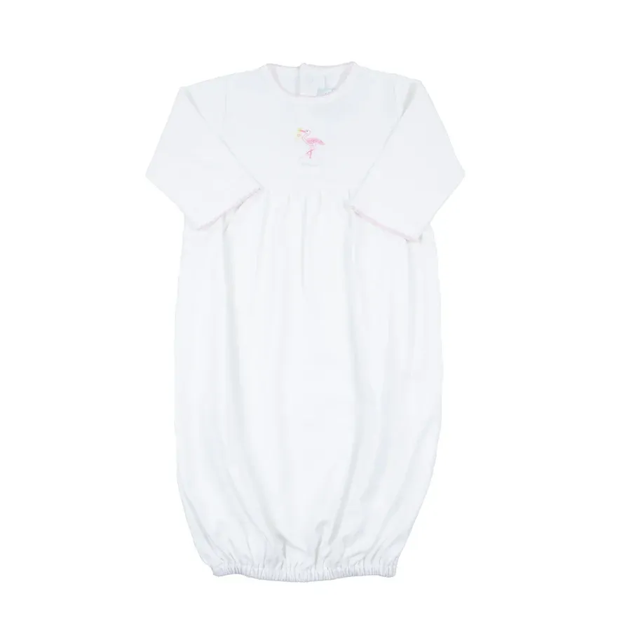 Just Delivered Gown, Pink Trim