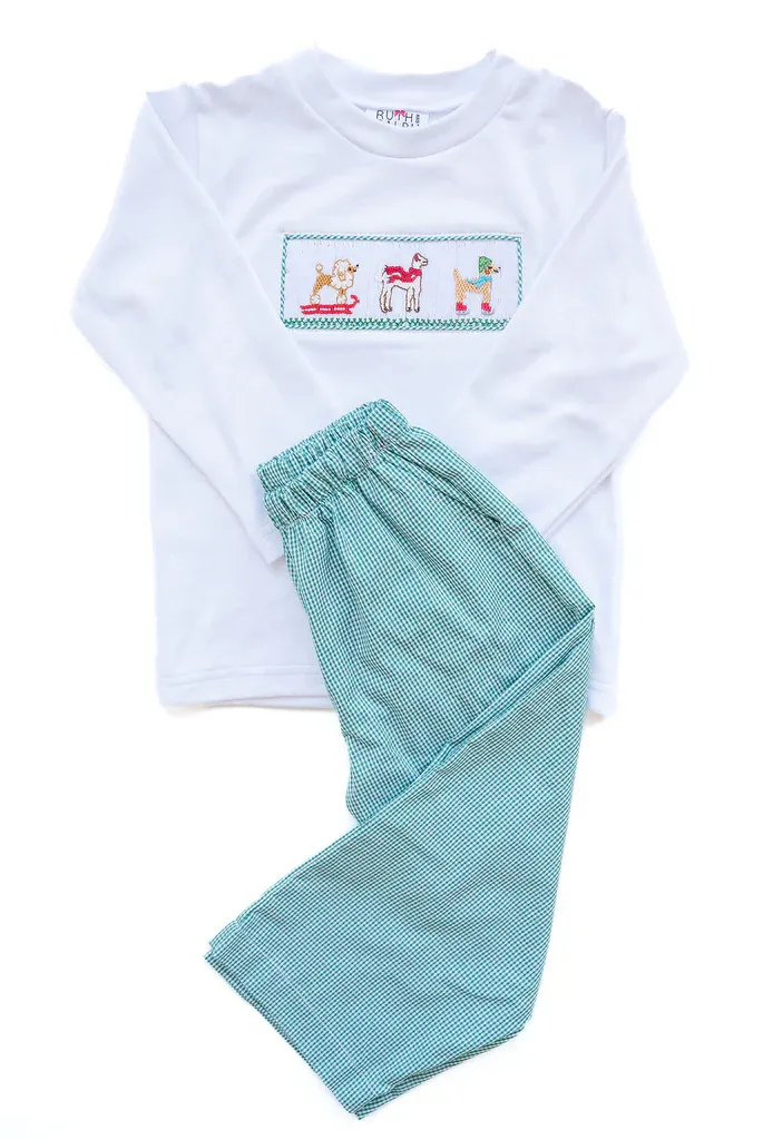 Beau Pants Set, Snow Dog