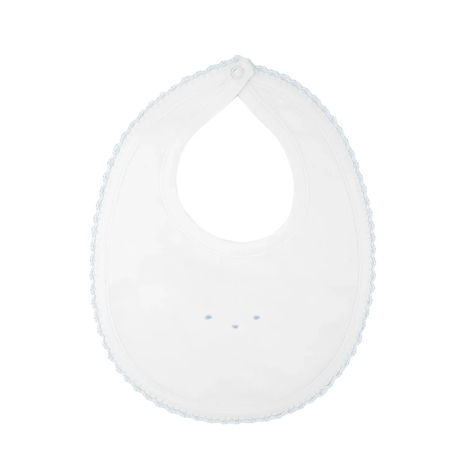 Crochet and Seeds Collection Bib, Blue