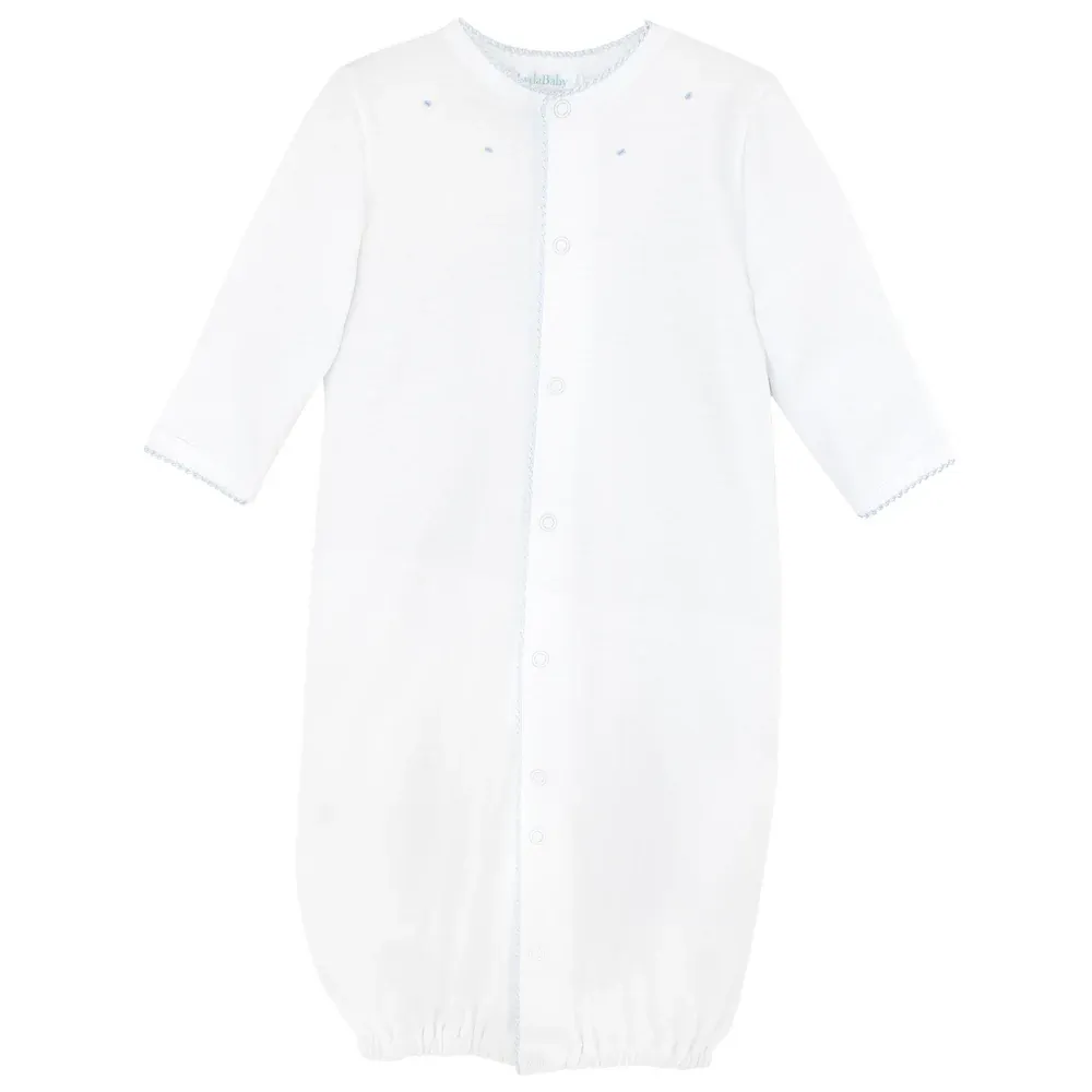 Crochet and Seeds Collection Converter Gown, Blue NB