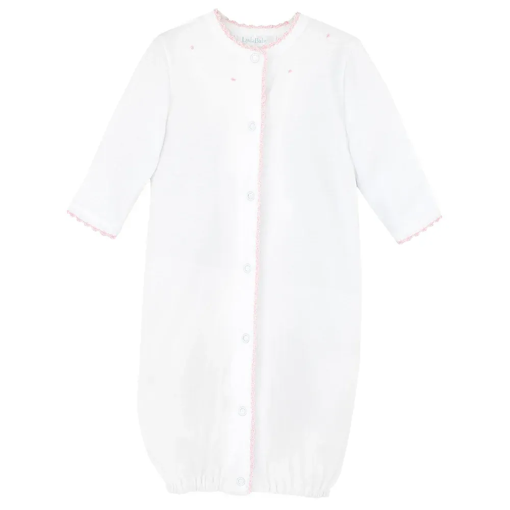 Crochet and Seeds Collection Converter Gown, Pink NB