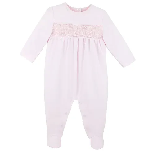 Pink Tiny Hearts Smocked Footie
