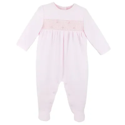 Pink Tiny Hearts Smocked Footie