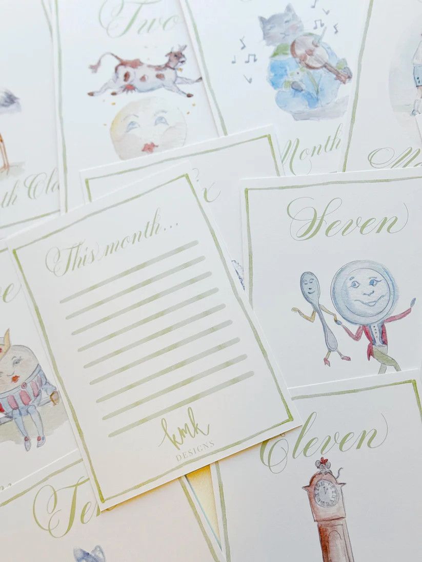 Milestone Cards Green Nursery Rhyme