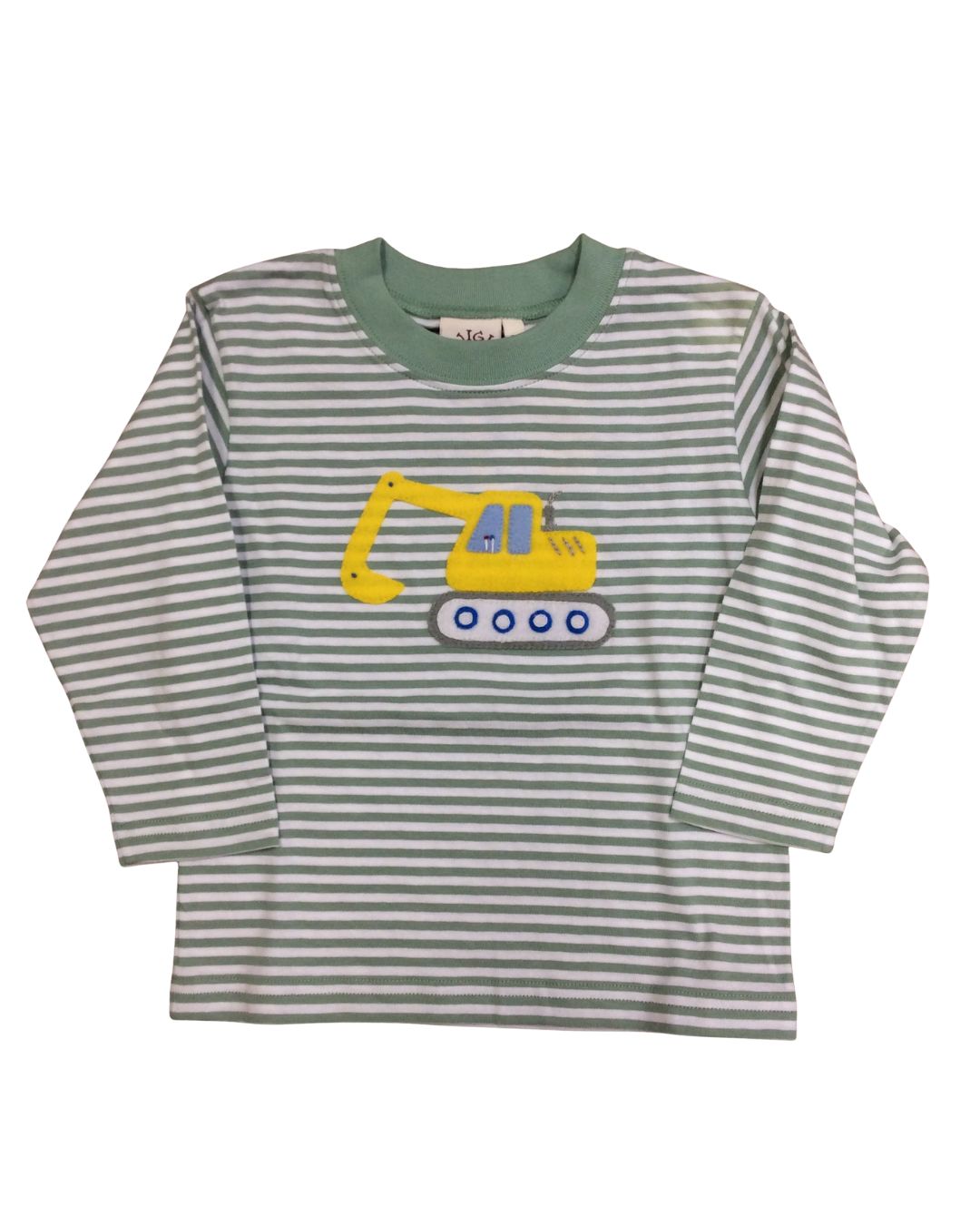 Green/White Stripe LS Backhoe Tshirt