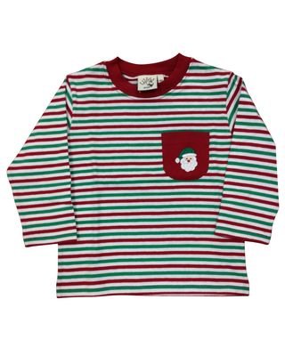 White/Green LS Top, Santa