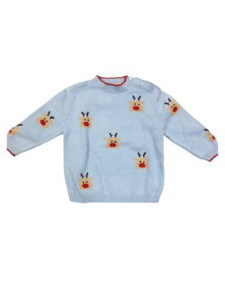 Sky Blue/Red Rudolph Heads Boy Crew