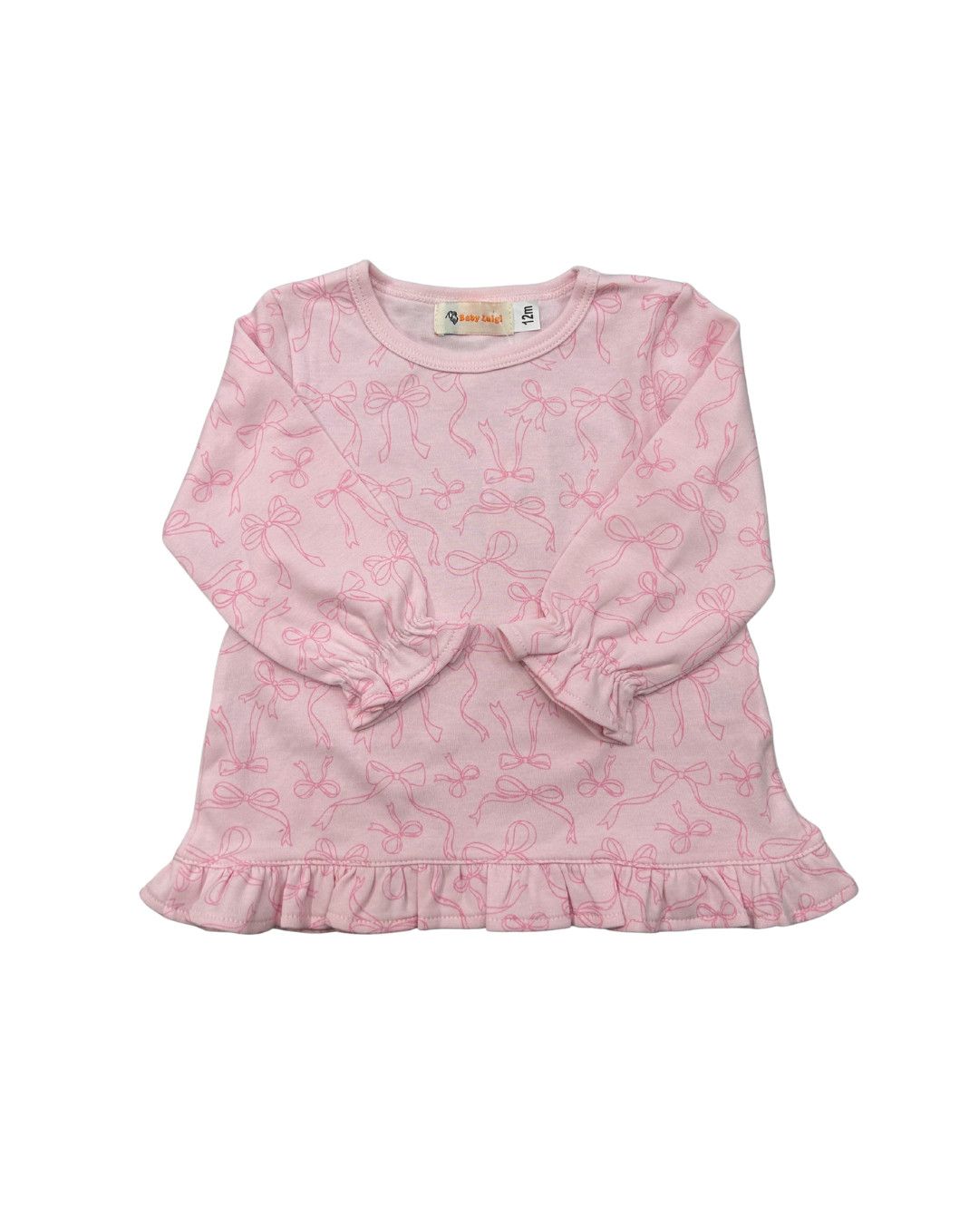 Lt Pink Swing Top, Bows