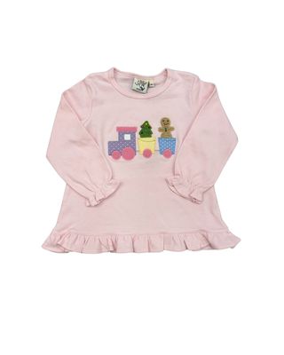 Light Pink LS Top, Christmas Train