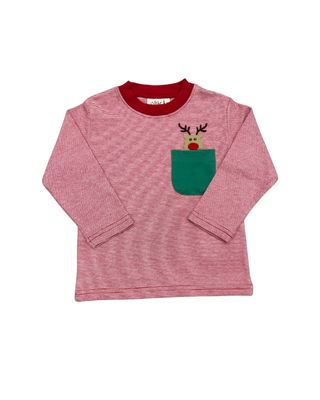 Red/White Stripe LS Top, Rudolph