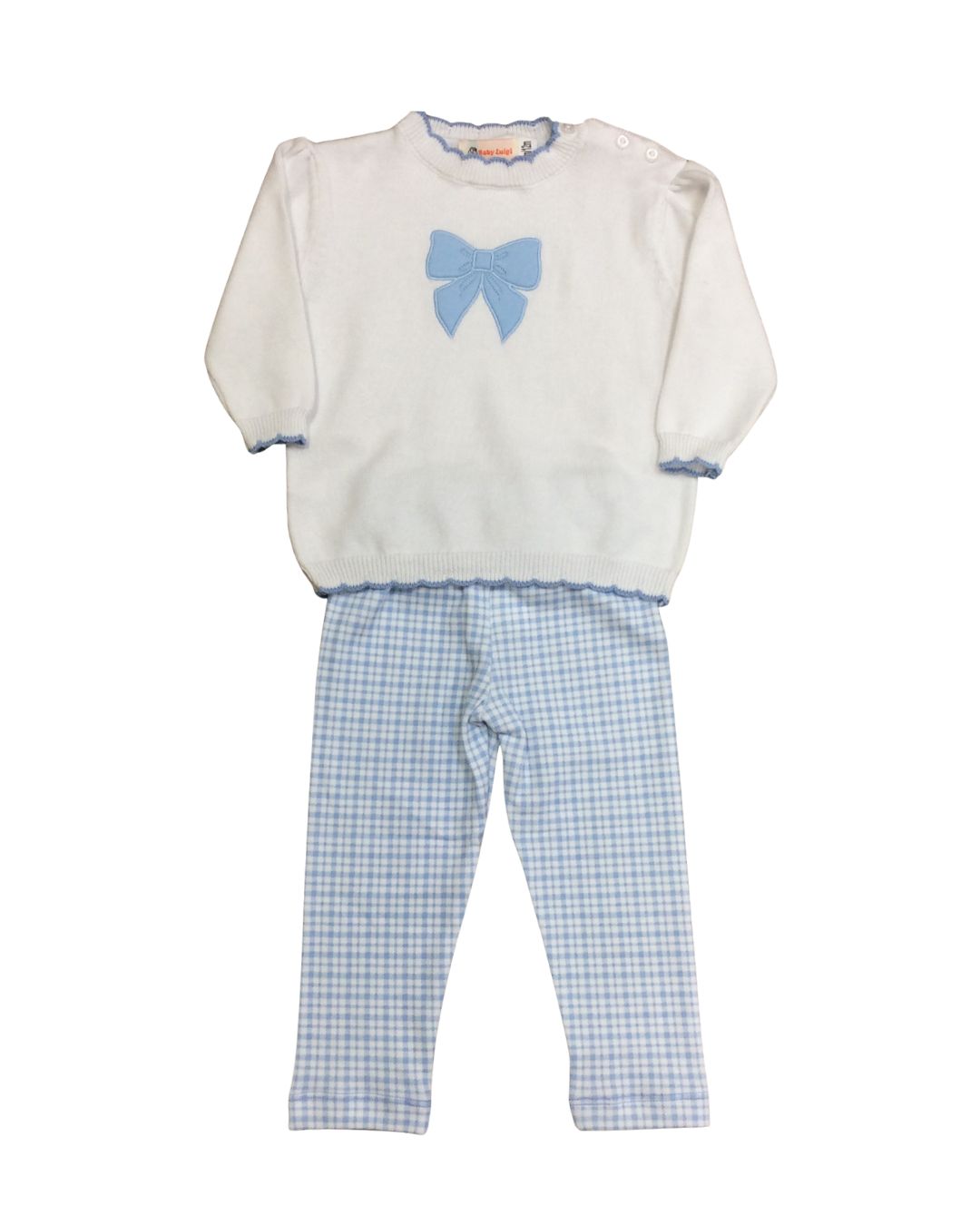 Blue Bow Sweater and Legging Set