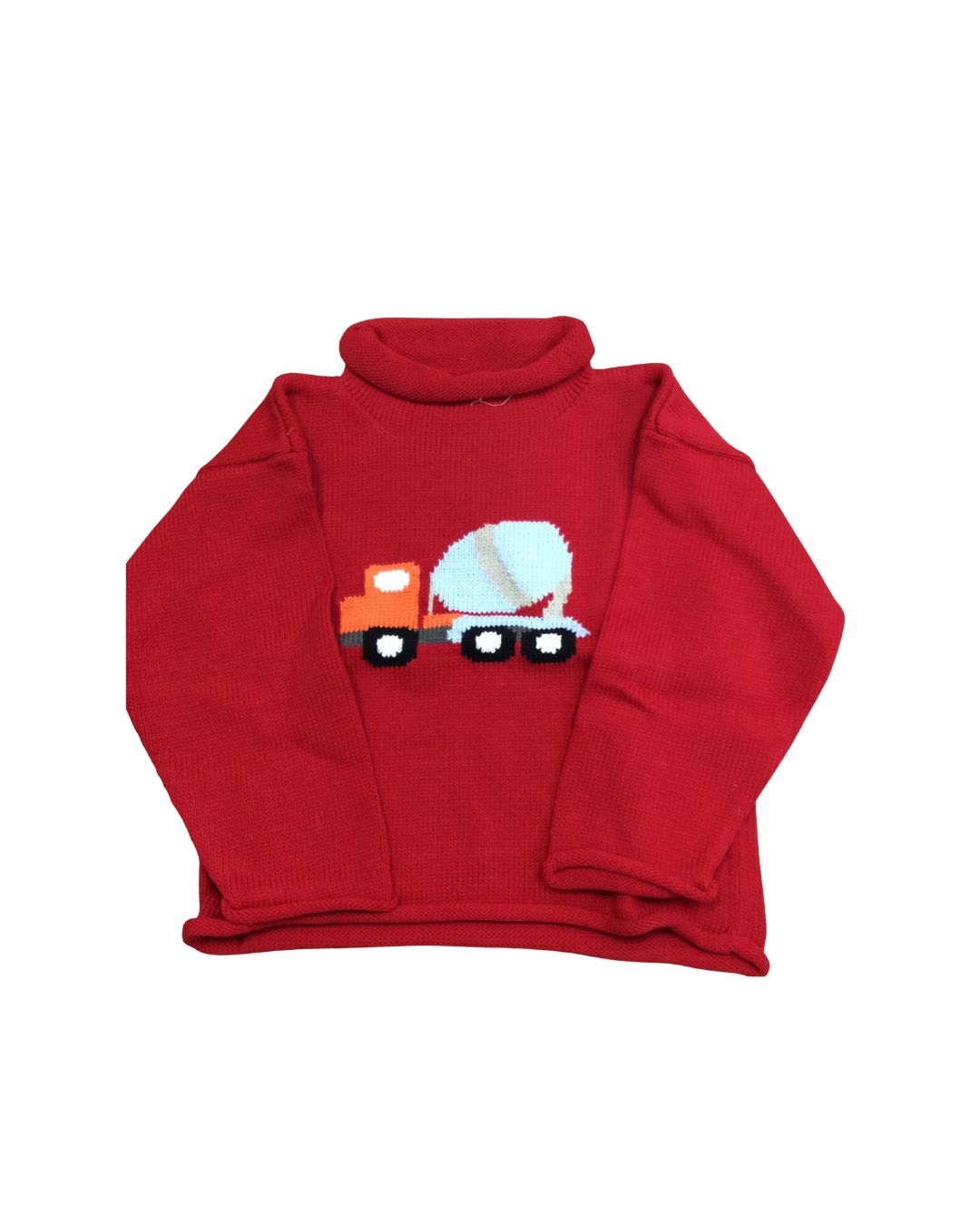 Red Roll Neck Sweater, Cement Mixer