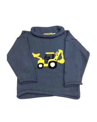 Blue Roll Neck Sweater, Backhoe