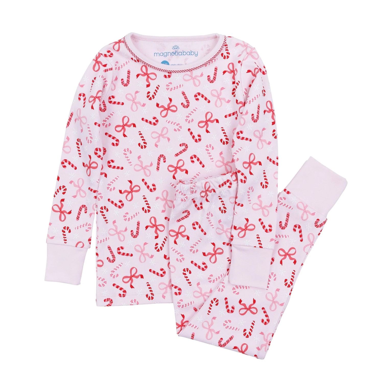 Candy Cane Lane Long Pajamas Pink