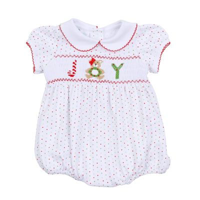 Christmas Classic Joy Classic Smocked Collar SS Bubble