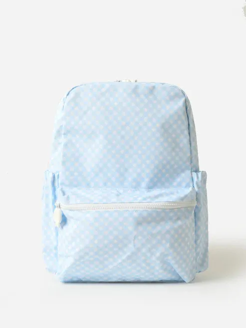 The Backpack Small, Blue Gingham