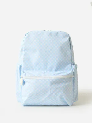 The Backpack Small, Blue Gingham