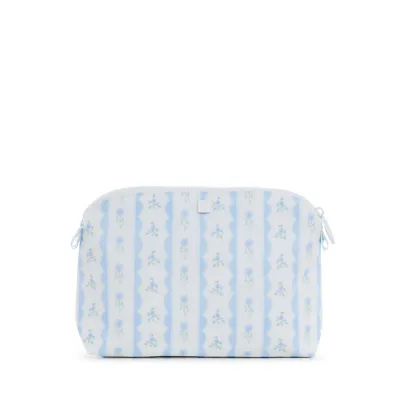 Goodie Cosmetic Bag - Ribbon Floral Blue