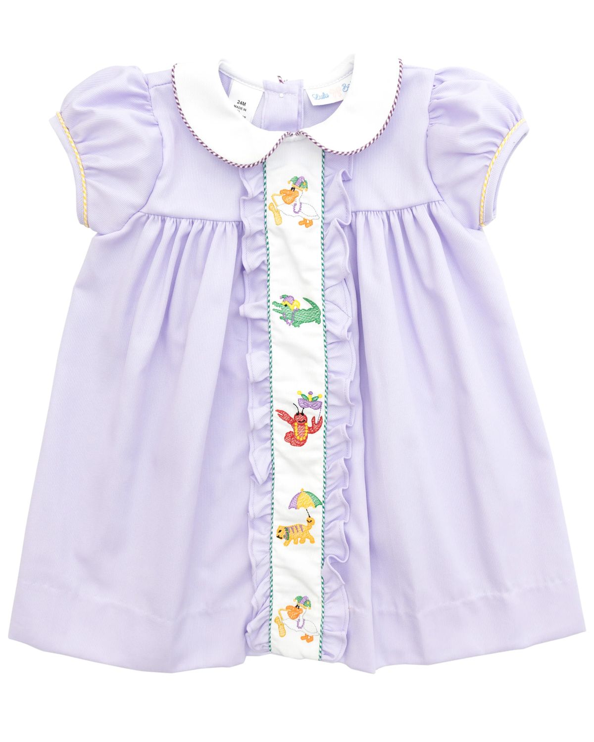 Mardi Gras  Emb Animal Dress, Lavender, Molly