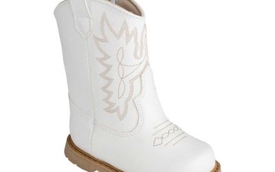 White/ Tan Textured Western Cowboy Boots