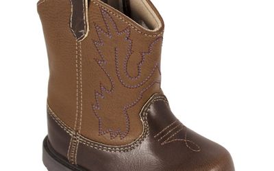 Brown Textured Western Cowboy Boots